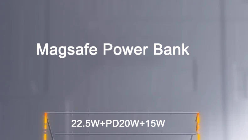 10000mAh Magnetic Wireless Power Bank - 22.5W Fast Charging, Portable Mini External Battery Charger with Cable for Xiaomi