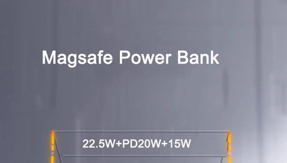 10000mAh Magnetic Wireless Power Bank - 22.5W Fast Charging, Portable Mini External Battery Charger with Cable for Xiaomi