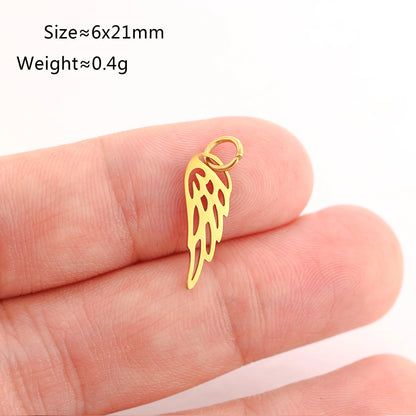 5PCS Animal Claw Charms Set – Stainless Steel Cat, Elephant, Hummingbird & Yoga DIY Pendants for Necklaces & Earrings