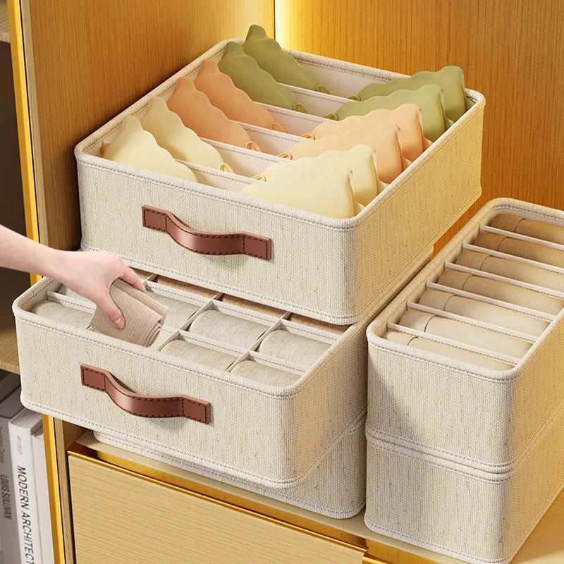 Underwear & Sock Storage Box – Cabinet Drawer Organizer with Dividers for Clothes, Ties & Wardrobe