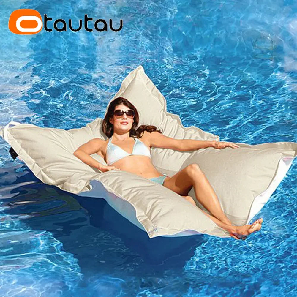 OTAUTAU Rectangular Floating Pool Bean Bag Cover – Waterproof Beach Pillow, Pouf Sofa Bed & Chaise Lounge DD034