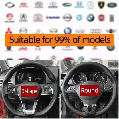 DIY Leather Steering Wheel Cover Kit - Needle & Thread Braided Car Interior Accessory