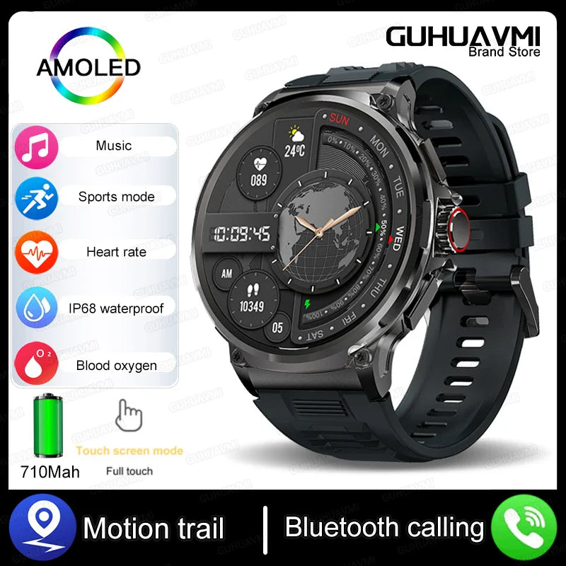 1.85" Ultra HD Smartwatch — GPS Tracking, Bluetooth Call, 710mAh Battery Sports Fitness Watch for Huawei & Xiaomi