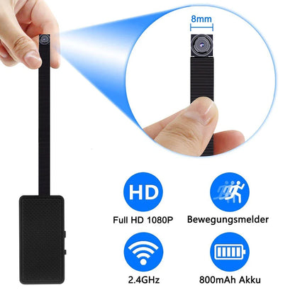 HD 1080P Mini WiFi Camera DIY Module — Nanny Cam with Wide-Angle, Motion Detection, Alarm, Recording, and Phone App Support