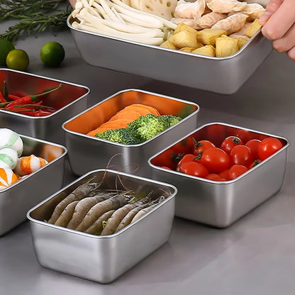 6-Piece Stainless Steel Food Storage Containers with Lids — Leakproof, Stackable & Reusable Lunch Box Set
