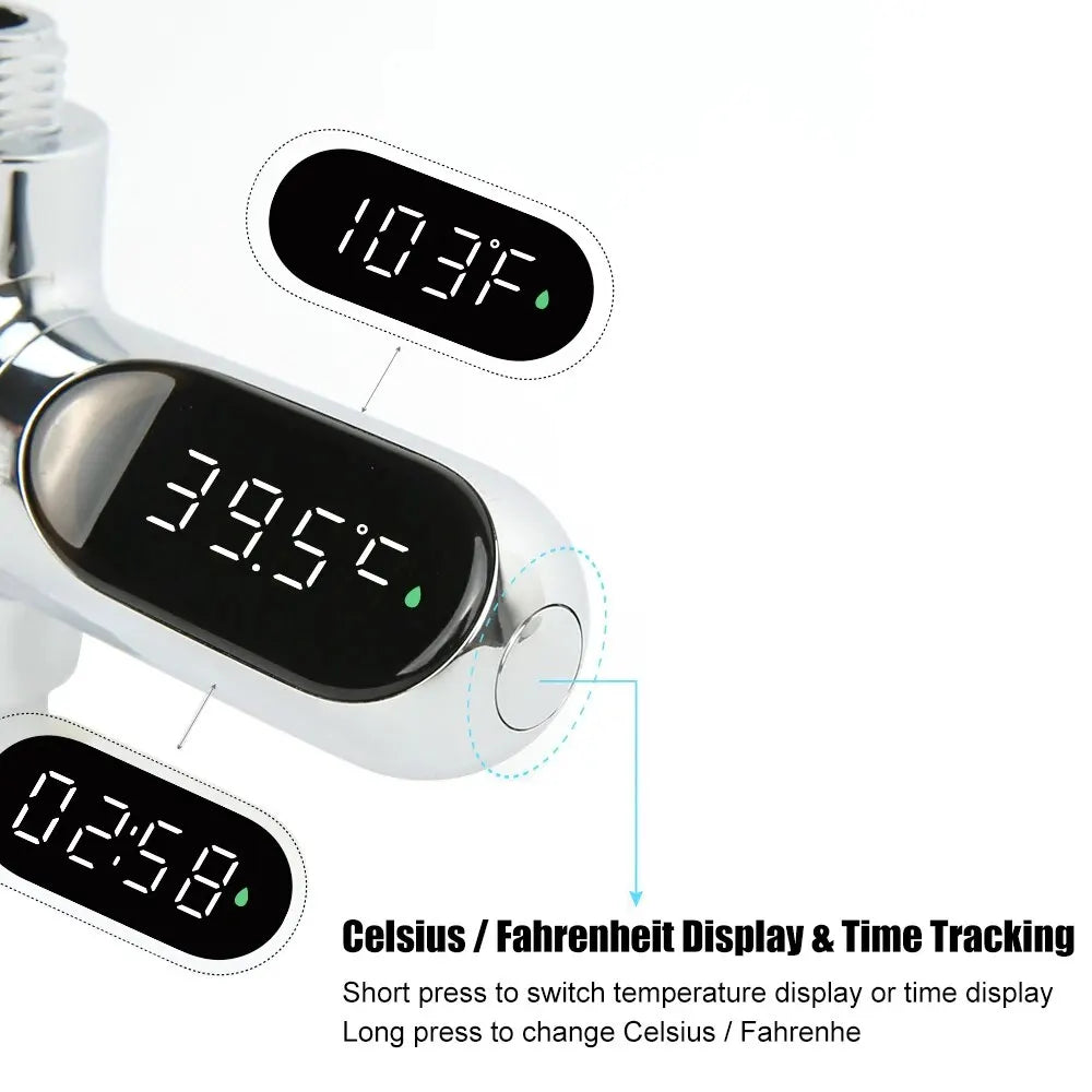 Home LED Display Hot Tub Water Temperature Monitor - Electricity Water Thermometer for Shower Faucets and Bathing Temperature