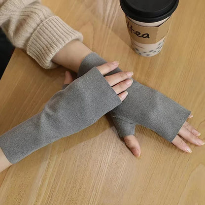 Women’s Winter Velvet Half Finger Gloves – Warm German Plush Open Finger Tele Finger Gloves for Autumn & Winter (1/2 Pairs)