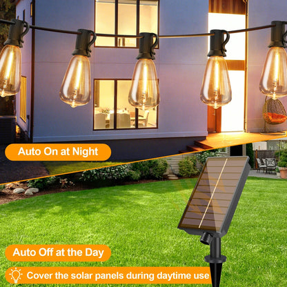 Solar Globe LED String Lights G40 — USB Rechargeable, 8 Modes Remote-Control Patio & Garden Hanging Lights, Weatherproof