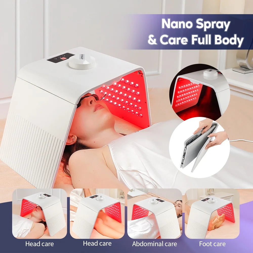 7 Color LED PDT Nano Water Sprayer Skin Rejuvenation Photon Therapy Mask for Home SPA