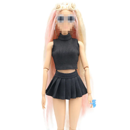 1/6 Barbie Doll Clothes – 30cm Simple Short Skirt & Vest Daily Wear Accessories