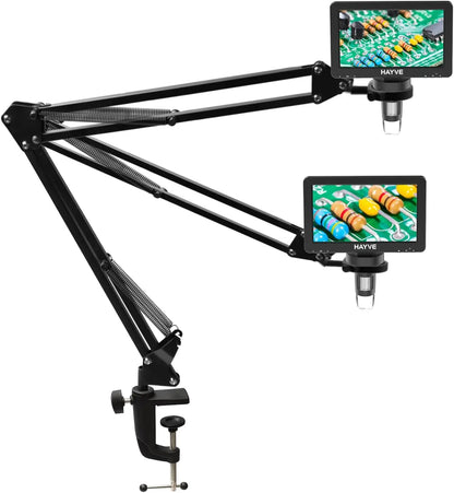 RIEVBCAU Flexible Microscope Arm Stand – Adjustable Metal Bracket, Coin Microscope Mount for DM4, DM7, DM9, MS1, MS3