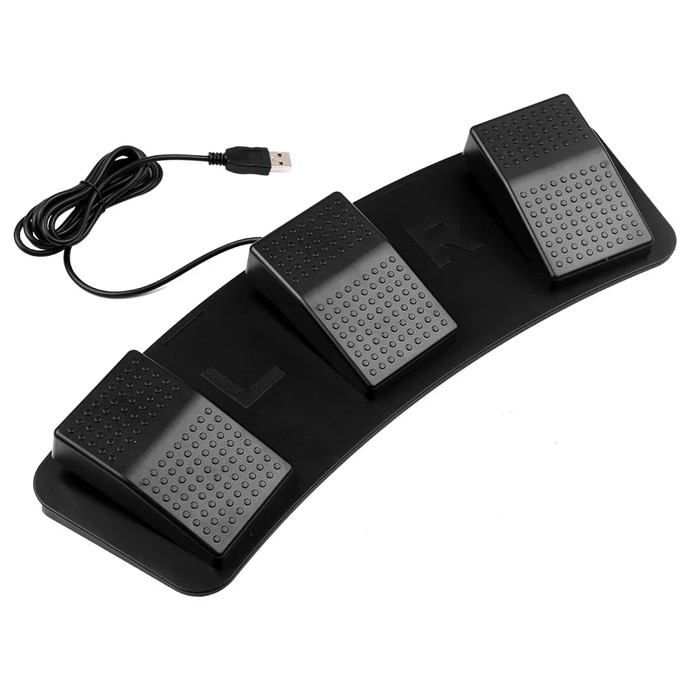 FS23-PM USB Triple Foot Switch — Multifunctional Mechanical Pedal for Music, Gaming & Image Control