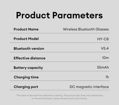 Choice HYUNDAI C8 Bluetooth 5.4 Glasses – Wireless Earphones with HD Mic, Multi-Function Keys, Driving Sunglasses (Lenovo C8 Compatible)