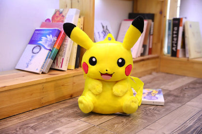 Pikachu Plush Backpack — Pokémon Peluche Stuffed Toy Schoolbag, Cute Cartoon Gift for Kids