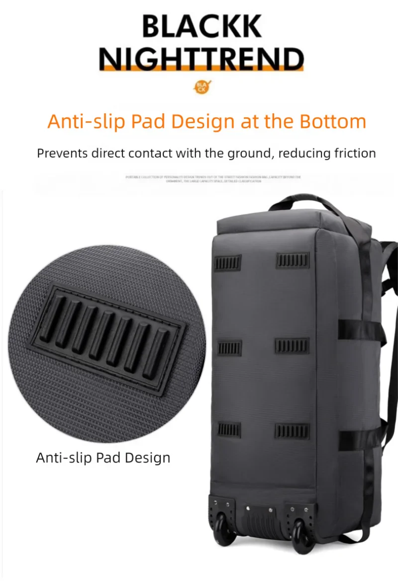 80L Rolling Duffle Bag with Wheels – 31" Heavy-Duty Foldable Travel Duffel, Water-Resistant Luggage with Shoulder Strap