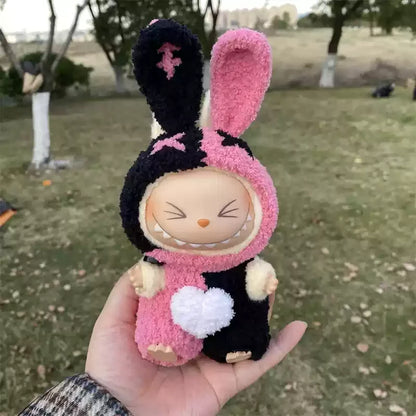 Labubu 17cm Heartbeat Macaron Monkey Toy – Stand-Up Dress-Up Jacket & Pants Suit