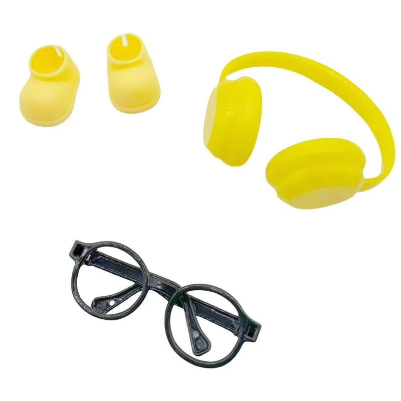 DIY Accessories for Labubu V1 V2 Shoes — Stylish Plastic Headphone Set & Plush Doll Decoration Gift (No Lenses)