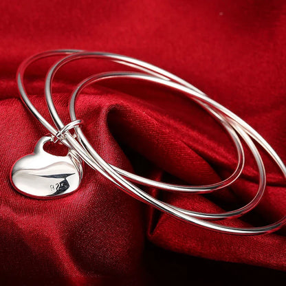 Women’s 925 Sterling Silver Open Cuff Bangle – Adjustable Charm Bracelet for Wedding Party Fashion Jewelry