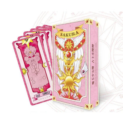 Cardcaptor Sakura Clow Card Cosplay Set - Kawaii Anime Magic Cards with Wand & Treasure Chest Gift for Fans