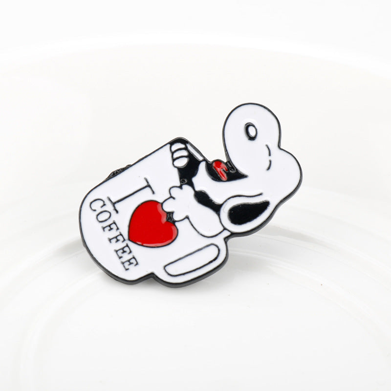Kawaii Snoopy Alloy Brooches – Cartoon Lapel Pins for Jackets, Backpacks, Clothes, and Kids’ Gifts