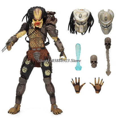 NECA Predator Ultimate Action Figure – Shaman, Elder, Armored & Jungle Hunter Snake Vision Alien Collectible Model Toy Gift