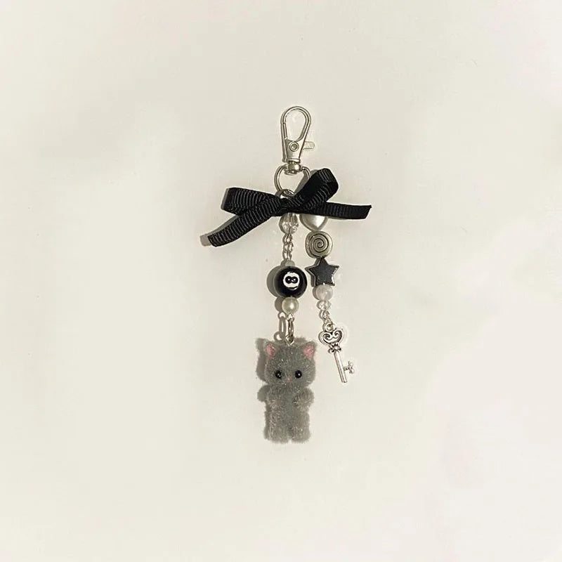 Handmade Furry Cat Keychains – Matching Kitten Y2K Women’s Fashion Accessories