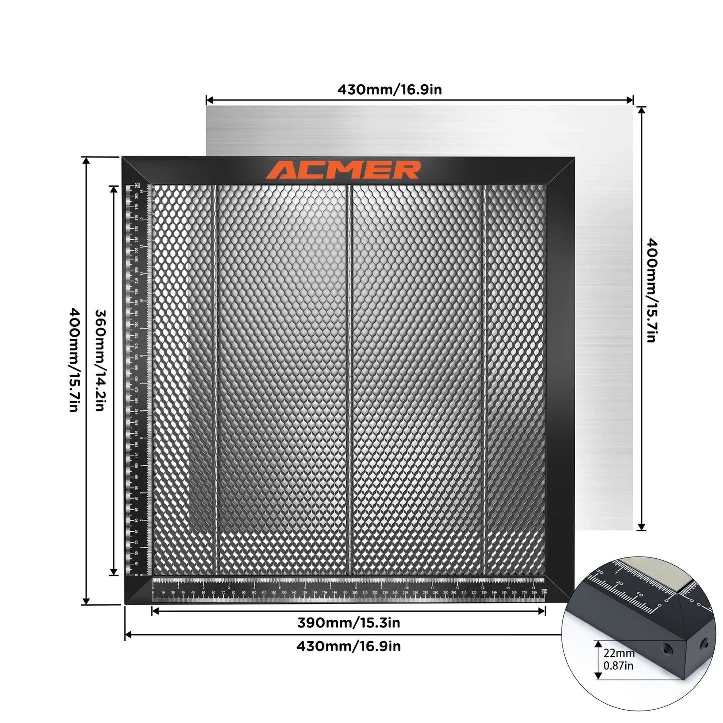 ACMER Laser Cutting Honeycomb Table – 300x300/330x330/400x400/440x440mm for CO2 & Diode Laser Engraver Machines