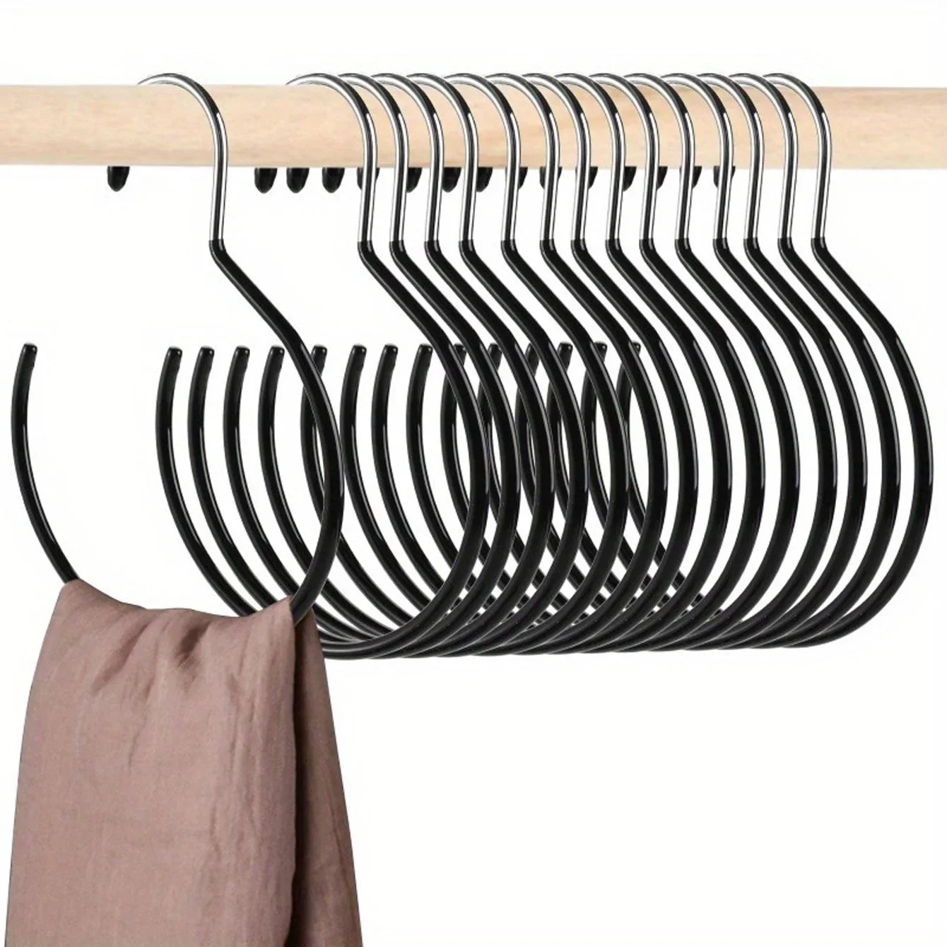 Non-Slip Plastic Coated Scarf Storage Rack – Multifunctional Tie, Belt & Hat Hanger Organizer Hook for Closet (1/2/5 Pack)