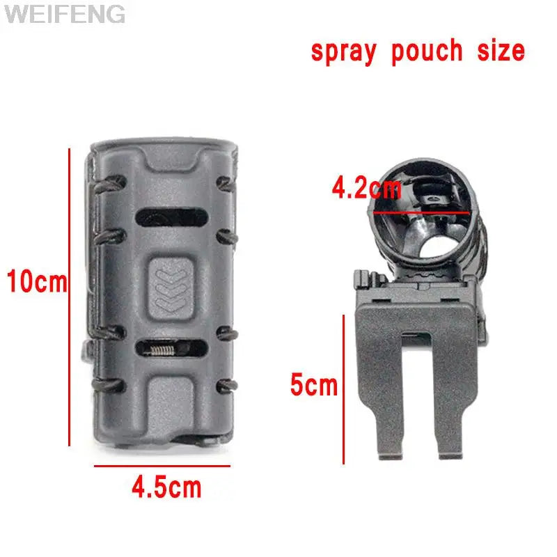 Tactical MOLLE Pepper Spray Holster with 360° Rotating Belt Clip – Duty Police Mace Spray Holder Self Defense Carry Case