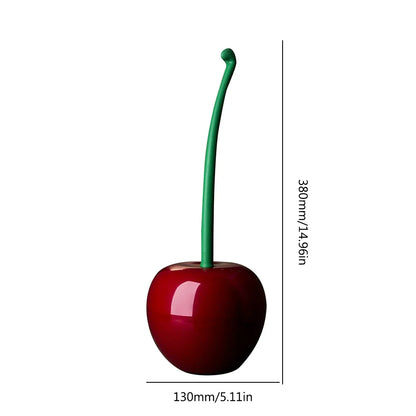 Creative Cherry Shape Toilet Brush Set – Long Handle with Replaceable Nylon Soft Bristles, Perfect for Bathroom Corner Cleaning