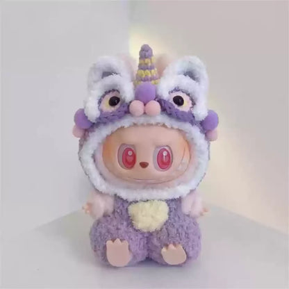 Labubu 17cm Heartbeat Macaron Monkey Toy – Stand-Up Dress-Up Jacket & Pants Suit