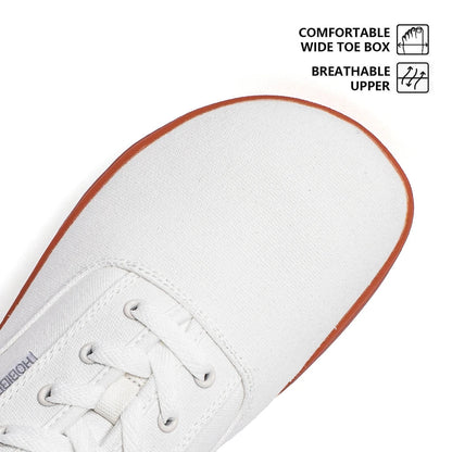 HOBIBEAR Men’s Barefoot Canvas Shoes – Minimalist Zero Drop Sneakers with Wide Fit