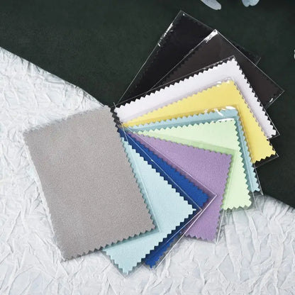 50pcs Silver Polishing Cloths 10x6.5cm & 8x8cm – Soft Cleaning Wipes for Necklaces, Rings & Jewelry Care