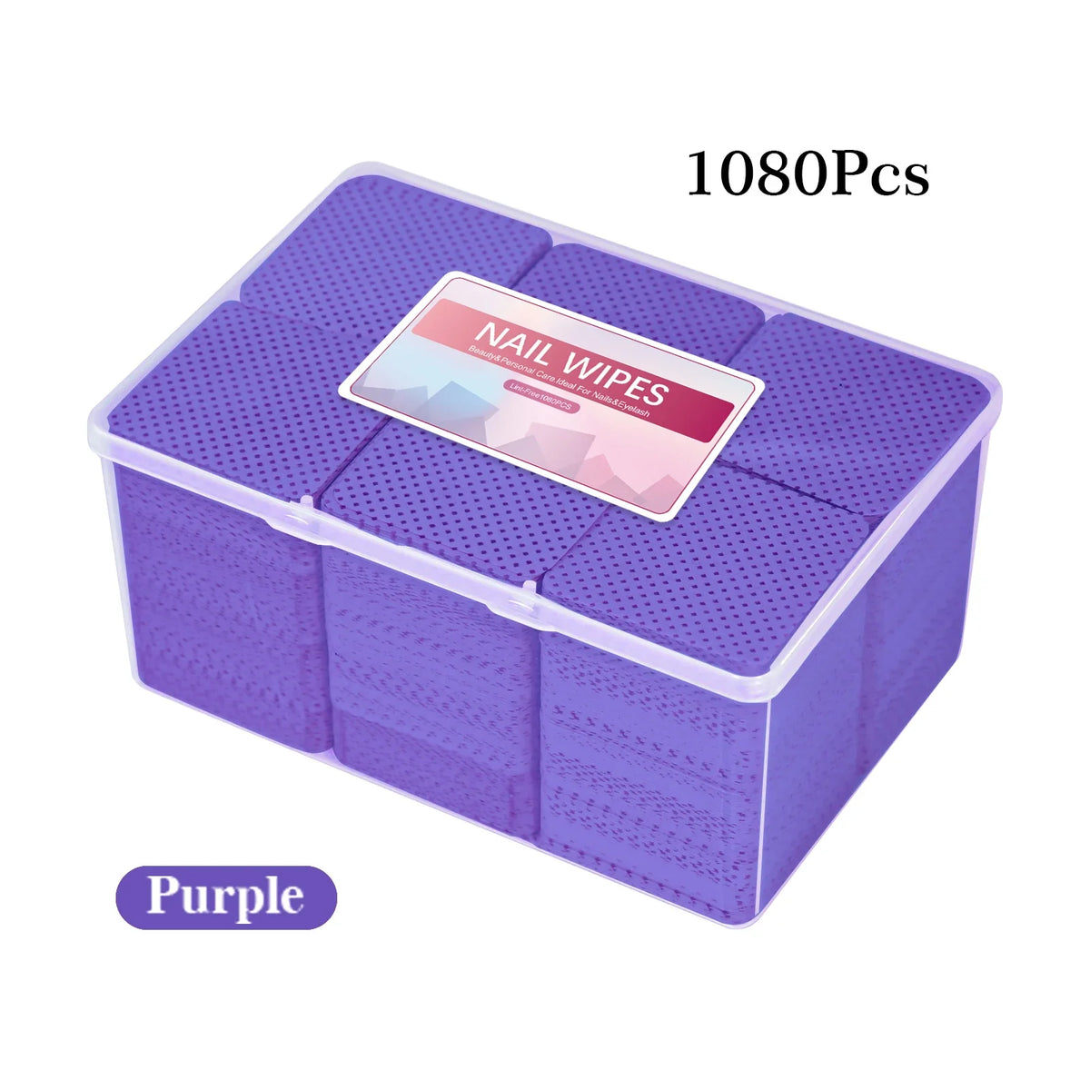 1080-Piece Nail Art Wipes - Lint-Free Cotton Pads for Gel Polish, Eyelash Glue & Beauty Cleaning