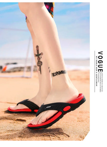Men's Massage Flip Flops – Breathable Summer Beach Sandals, Luxury Comfort Slippers, Plus Size 46