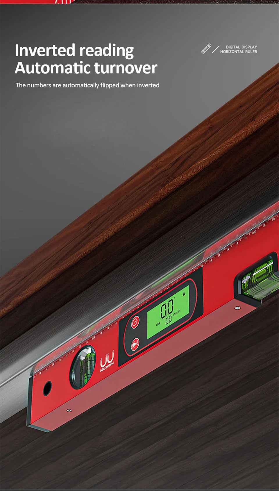 30/40/50cm Digital Display Magnetic Angle Level — Aluminum Alloy Protractor Inclinometer Ruler 90° Measurement Tool