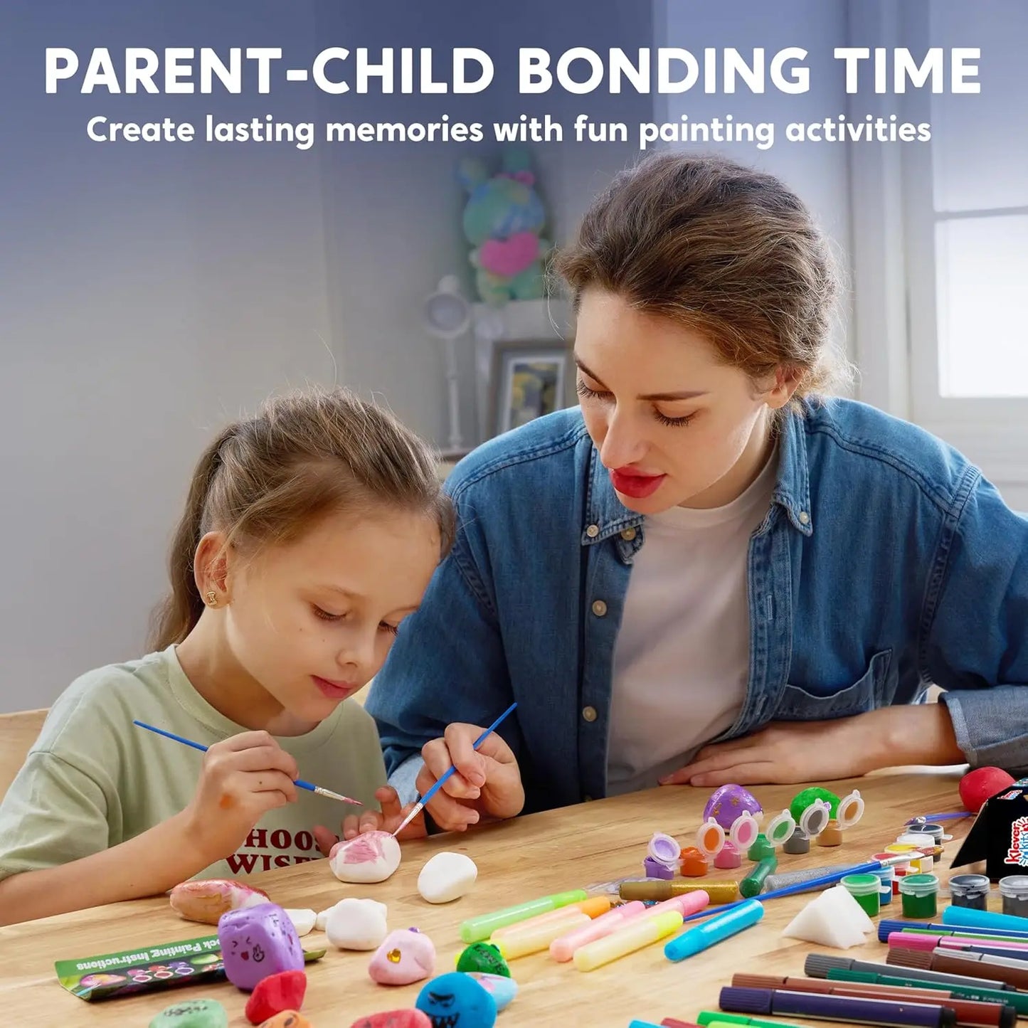 JOYFY Glow-in-the-Dark Rock Painting Kit – Arts & Crafts Toy for Kids Ages 6-12, Birthday Party Art Supplies