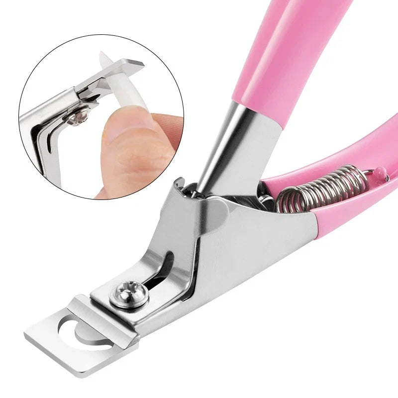 Professional Fake Nail Cutter - U-Type Acrylic Nail Tip Edge Trimmer Stainless Steel Manicure Tool