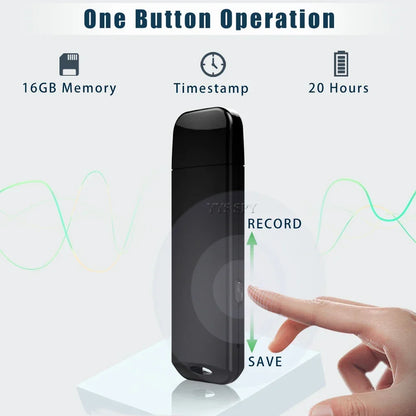 Mini USB Digital Voice Recorder – 20 Hour Portable MP3 Audio Recording Device, Tiny Micro Grabadora de Voz