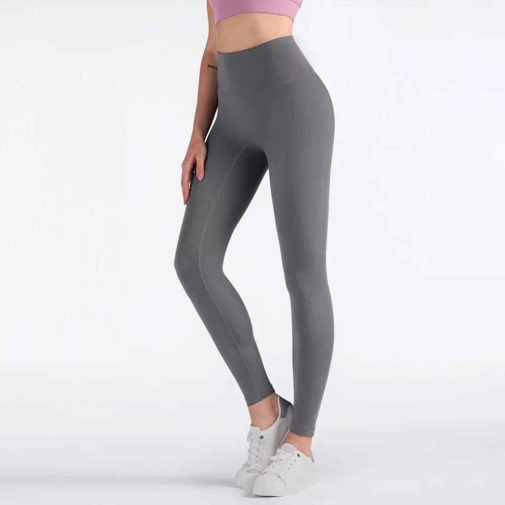 Women's High Waist Yoga Leggings - Soft Butter Fabric Fitness Pants With Back Waist Pocket For Gym & Sports Training