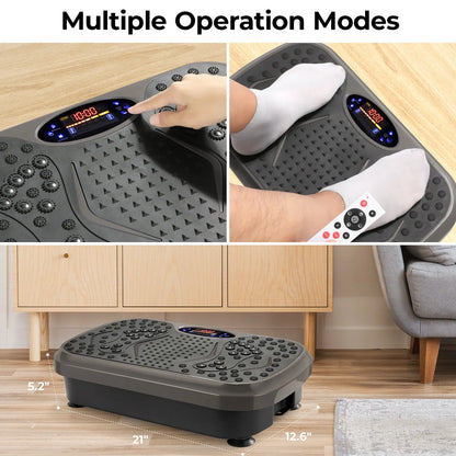 Vibration Plate Exercise Machine – Whole Body Fitness Platform with Loop Bands for Home Workout