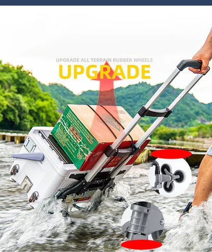 GIANXI Folding Shopping Cart with Wheels – Portable Aluminum Alloy Trolley for Outdoor & Stair Climbing