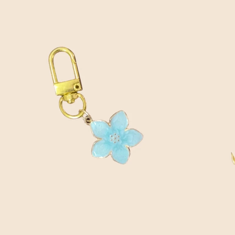 White Pear Blossom Keychain — Cute Couple Matching Keyrings & Boutique Accessories