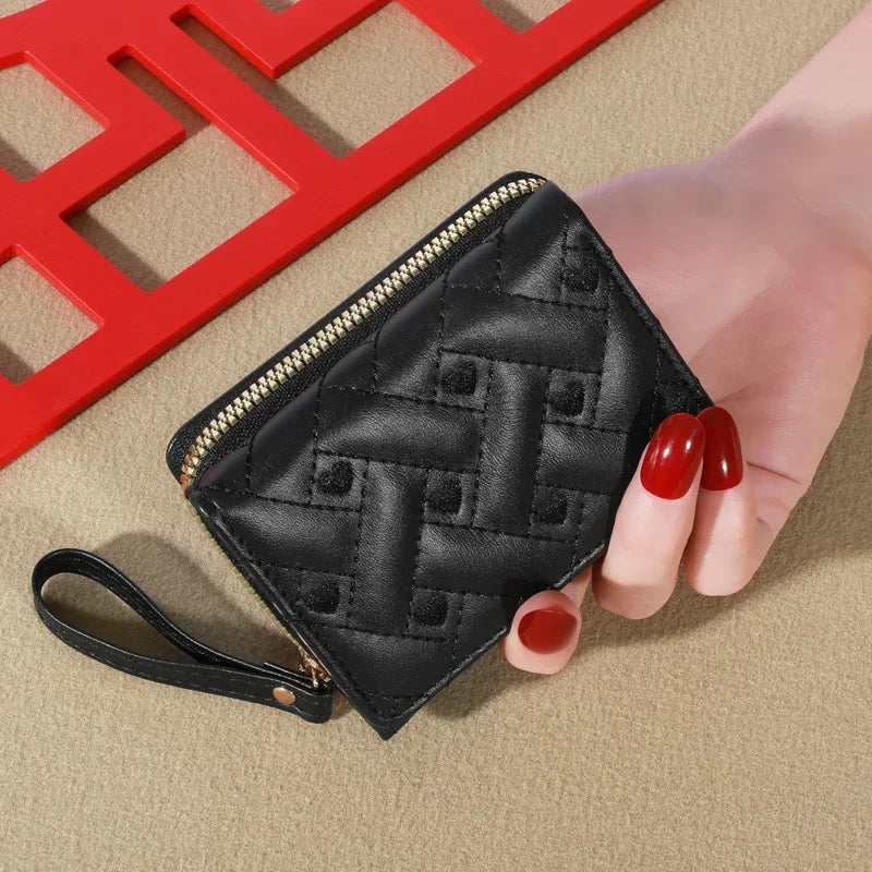 Men’s Fashion Embroidered Love Coin Purse – Trifold Wallet with Multi Card Slots