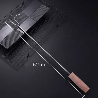 Stainless Steel and Wood Handle T-Word Sharp Meat Hooks - BBQ Kitchen Accessories for Barbecue Tools ! Welding Gadgets