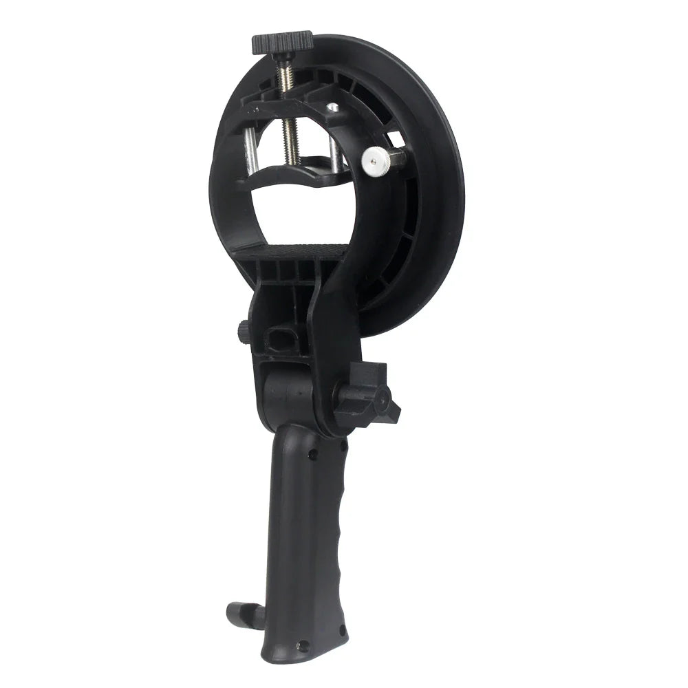 Handheld S-Type Bracket Holder with Bowens Mount — Compatible with Speedlite Flash, Softbox, Snoot & Umbrella