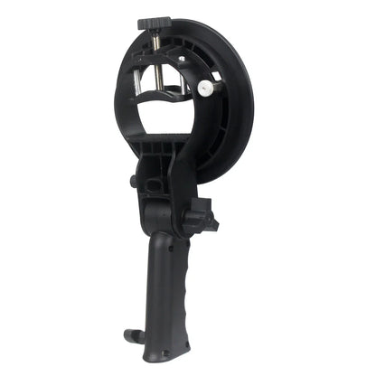 Handheld S-Type Bracket Holder with Bowens Mount — Compatible with Speedlite Flash, Softbox, Snoot & Umbrella