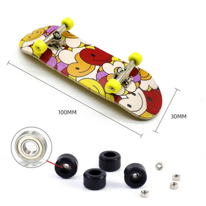 Creative Mini Finger Skateboard – Colorful Maple Fingerboard with Double Rocker, Sport Bearings & Palm Slide Board
