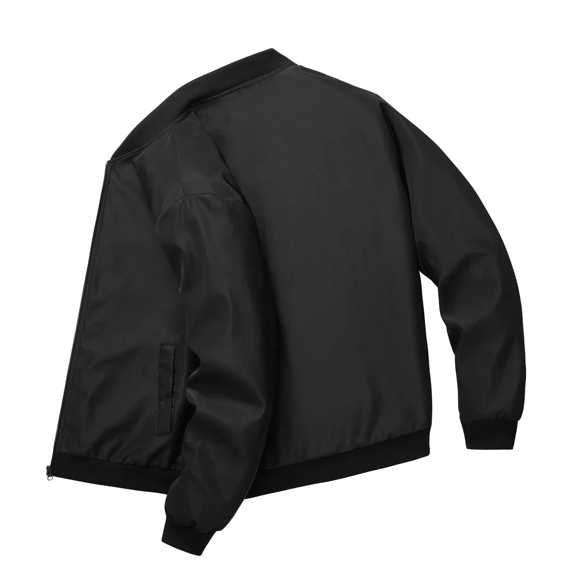 2024 Men's Spring Autumn Jacket – Short Loose Baseball Collar, Solid Color, Business Casual Thin Coat