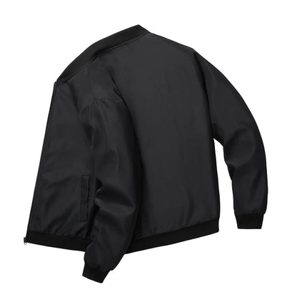 2024 Men's Spring Autumn Jacket – Short Loose Baseball Collar, Solid Color, Business Casual Thin Coat